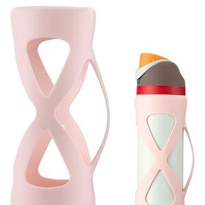 Pink Silicone Water Bottle with Protective Sleeve